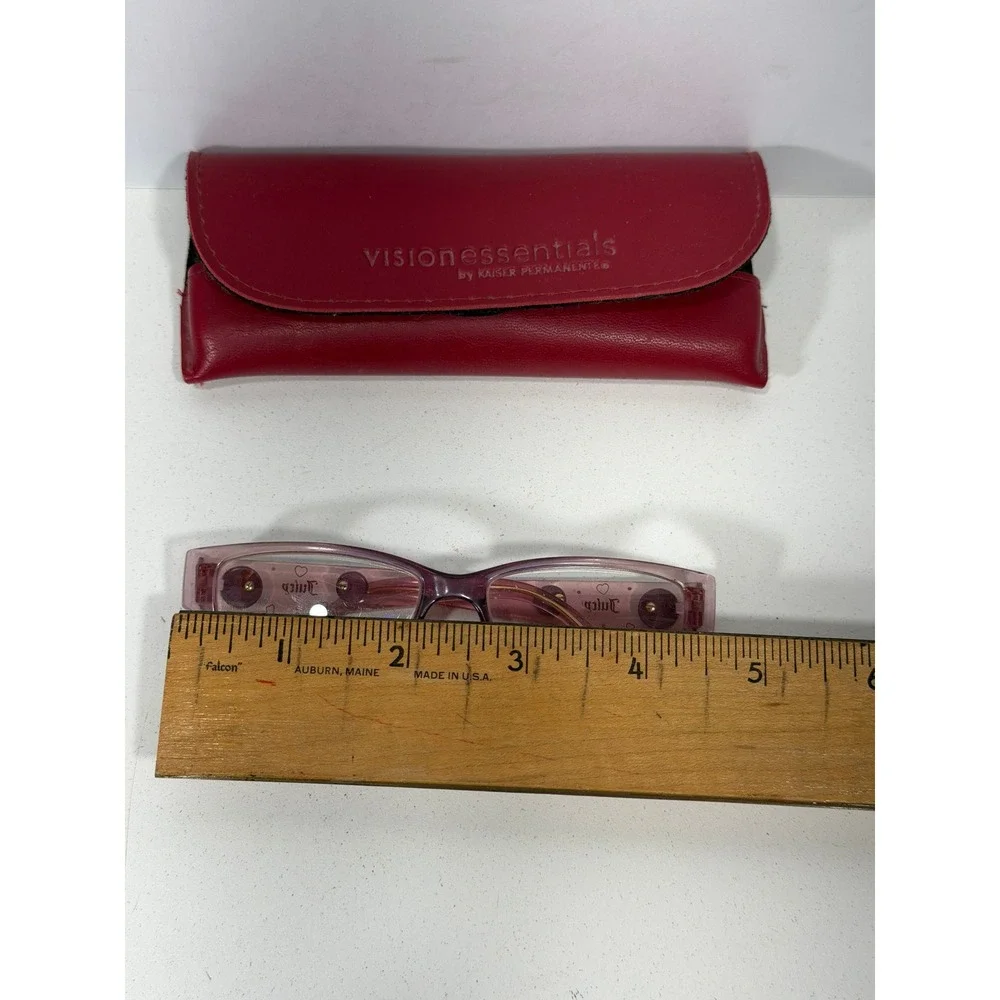 Juicy Couture Little Drama Pink Purple Gradient Eyeglass Frames Peace Heart Y2K